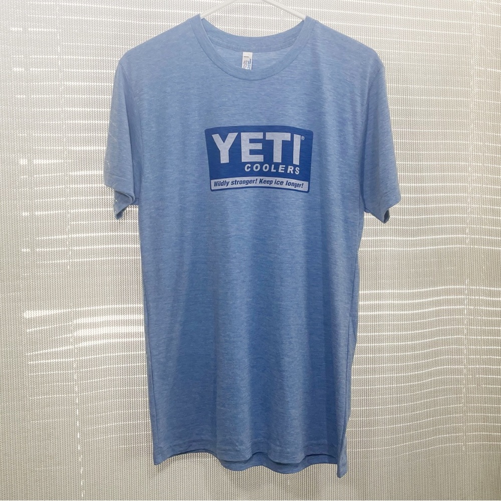 Yeti/American Apparel NWOT Soft Heather Blue Track Shirt